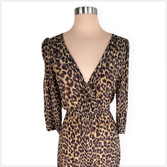 Mes Demoiselles Slash Panther Leopard Print Animal Voile Jumpsuit French 36 US 4 - Picture 7 of 9